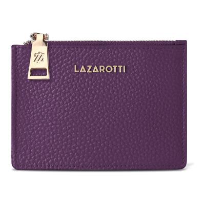 Kartenetui LAZAROTTI "Bologna Leather Schlüsseletui Cardholder RFID Leder 11,5", Damen, lila, Leder, Kleinlederwaren