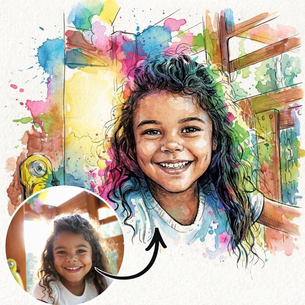 Ocadeau Cadeau effet aquarelle colorée personnalisé
