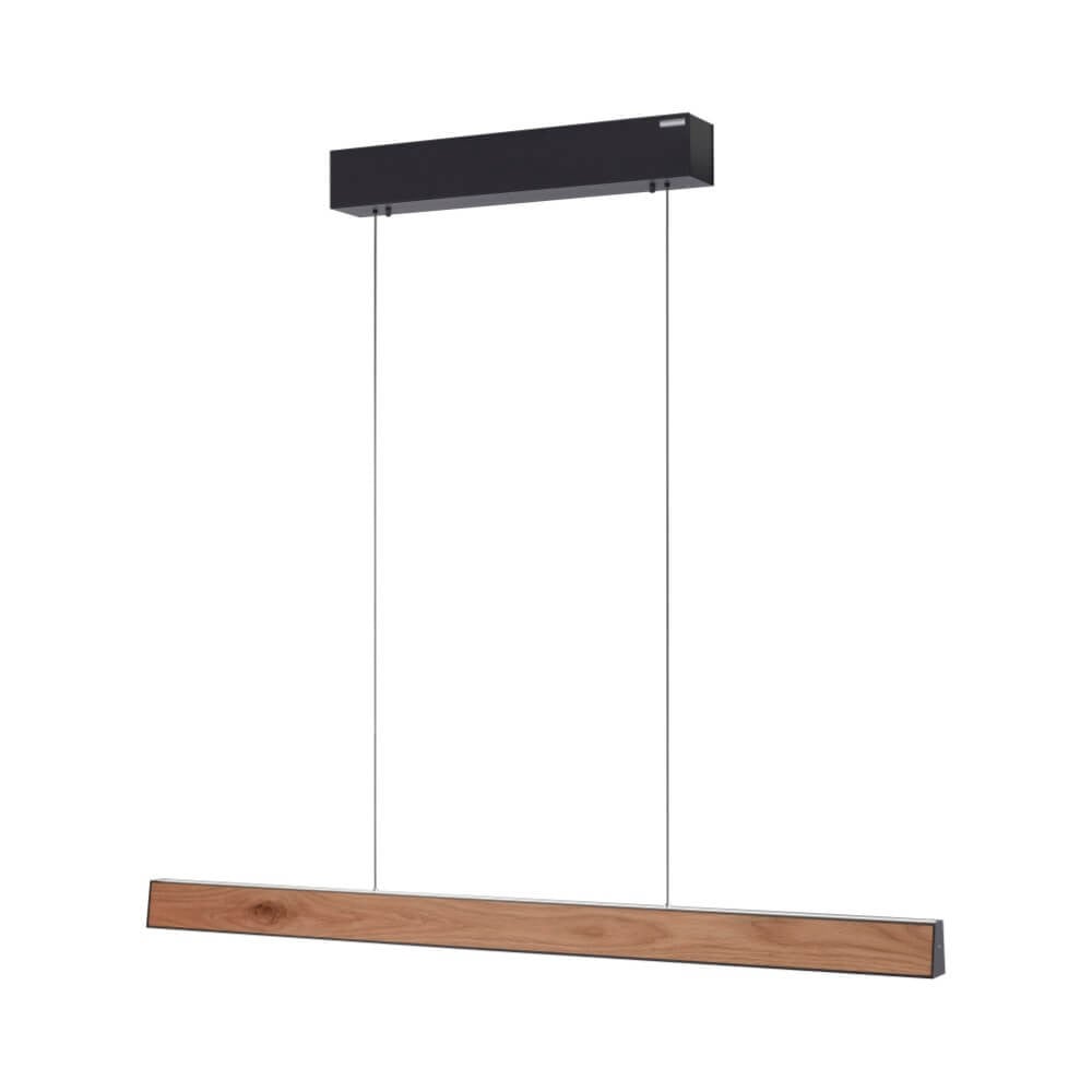 Paul Neuhaus Pure E-Motion Design hanglamp met LED, hout en zwart, hoogte verstelbaar