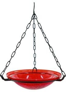 Achla Designs Hammered Copper Hanging Birdbath Bowl, 12.5 Inch Diameter, Polished Copper Plated