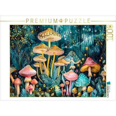 CALVENDO Puzzle Blühende Pilzwiesen mit Spinne | 1000 Teile Lege-Größe 64x48cm Foto-Puzzle für glückliche Stunden