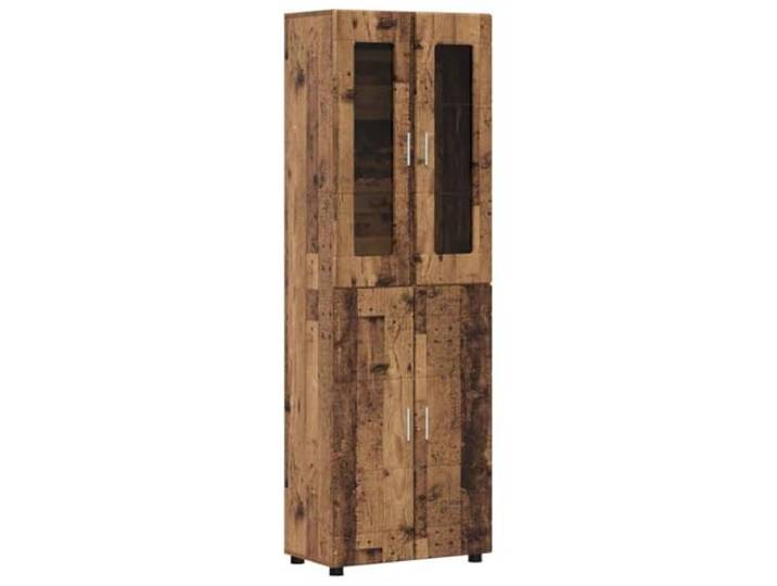 Highboard mit Ablage FLORIN Altholz 60x35x182 cm Schrank aus Holzwerkstoffen, Matt Finish, Geräumige Wohnwelten, Für Modern Innen