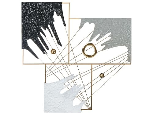Beliani Metalen Wanddecoratie Modern Abstract Grafisch Meerkleurig