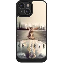 Nivocase Handyhülle für Apple iPhone 13 Mini Hülle NIVOpure Case Schwarz Motivation Tiere Tiger (Apple iPhone 13 mini), Smartphone Hülle, Schwarz