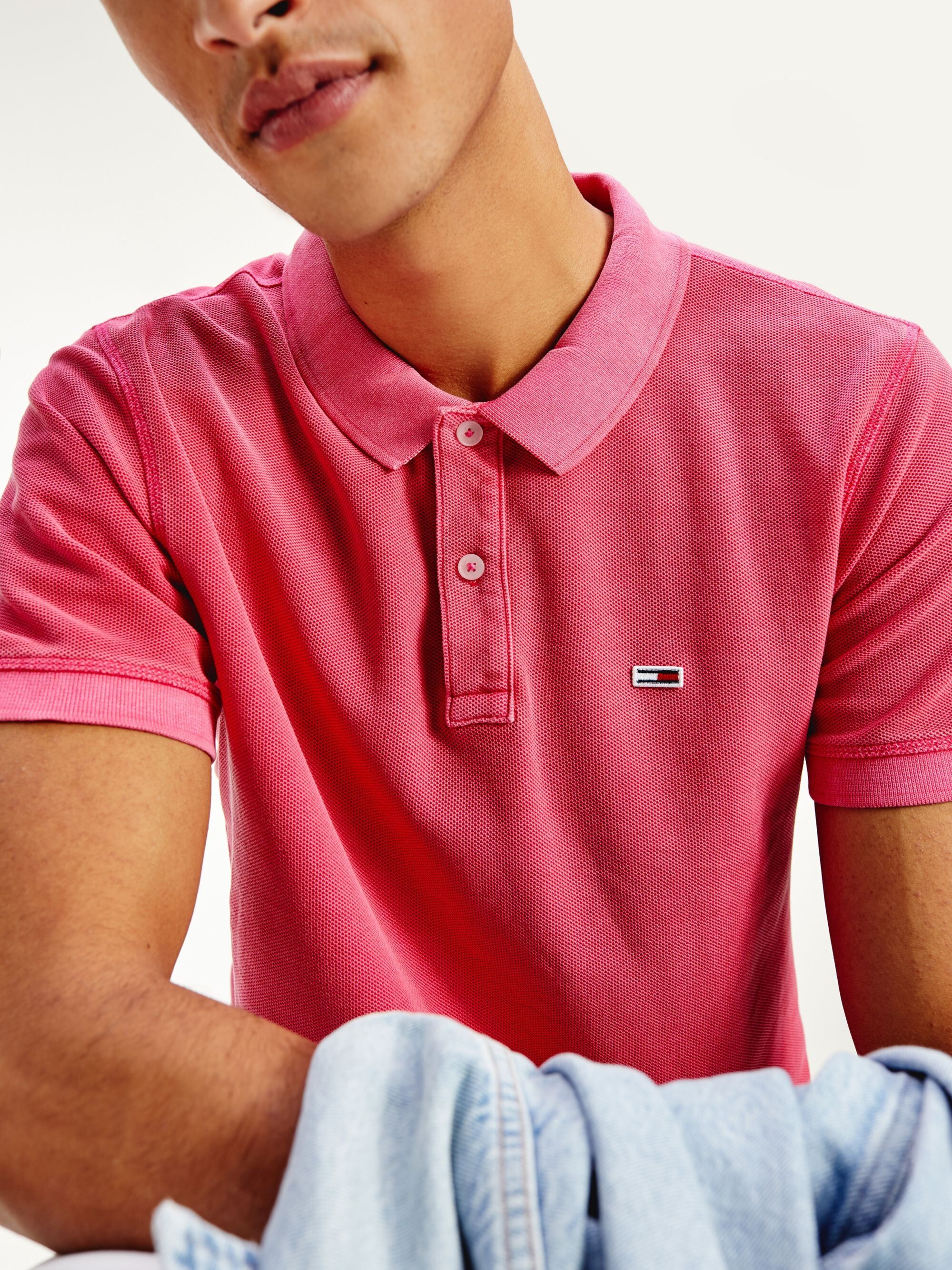 Polo Tommy Hilfiger Garment Dye Hombre Rosa M