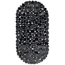 relaxdays Badewannenmatte Steinoptik oval 36x68 cm schwarz