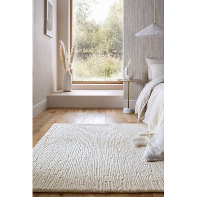 Wollteppich FLAIR RUGS "Harris Boucle", elfenbeinfar, B:120cm H:12mm L:170cm, Wolle, Teppiche, handgefertigt