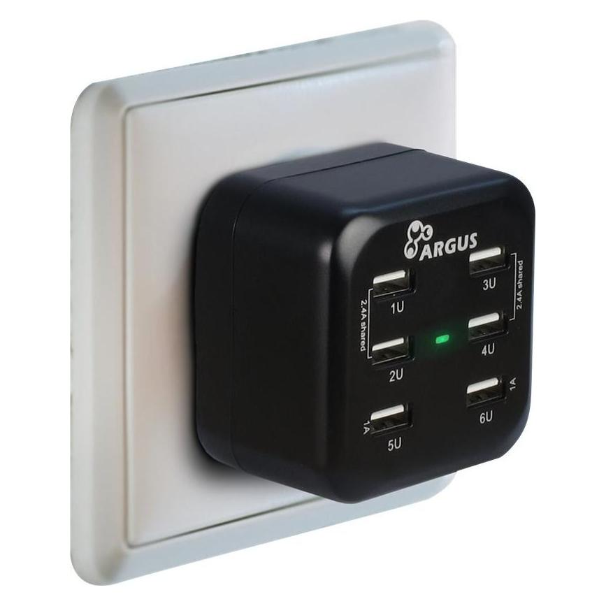 Intertech 6xUSB, LED, 2.4/1.2/1 A (34 W, 6 Ports) (88885322)