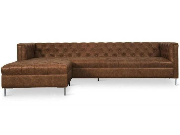 Xlmoebel Chesterfield-Sofa Braune Eckcouch im Western Stil - Polsterecke für Ihr Zuhause, Eckcouch 1 Teile, Made in Europa
