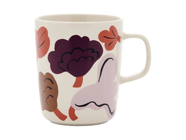 Marimekko Kukasta Kukkaan mug tasse Grès-prune-bronze-terre cuite 25 cl