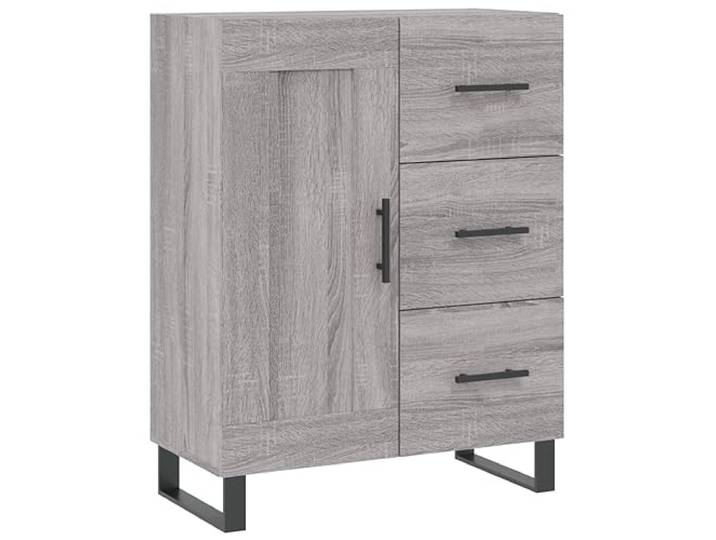 Mhdvray Sideboard Grau Sonoma 69,5x34x90 cm Kommode mit 3 Schubladen Vielseitige Aufbewahrung im Wohnzimmer mit 1 Tür und stabilen Metallbeinen für einen modernen Einrichtungsstil.
