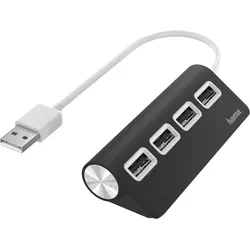 hama 4-fach USB-Hub schwarz