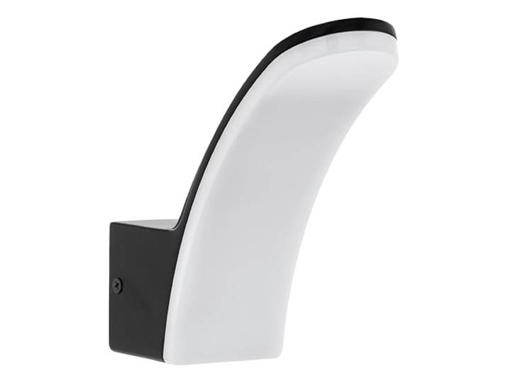 EGLO LED Applique murale extérieure Fiumicino\, lampe extérieure 1 flamme applique en aluminium et plastique\, couleur : noir\, blanc\, IP44