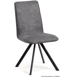 ESSZIMMERSTUHL drehbar (2er-Set) Denny 47x92x60 Schwarz/Grau