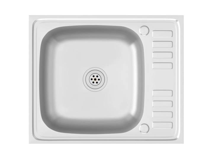 vidaXL Küchenspüle, Spüle mit Abtropffläche Set Silbern 500x600x155 mm Edelstahl