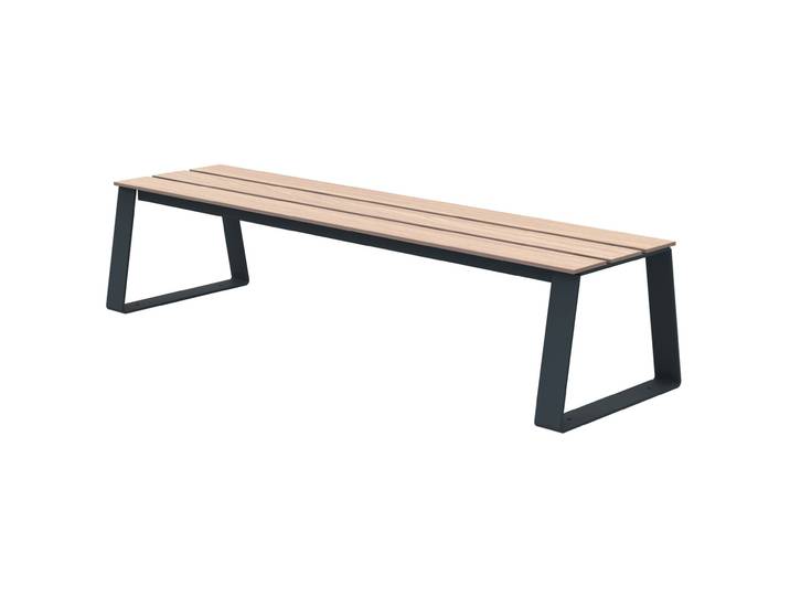 Banquette à fixer Ballade Extrême L.180 cm Bois stratifié et métal Anthracite mat