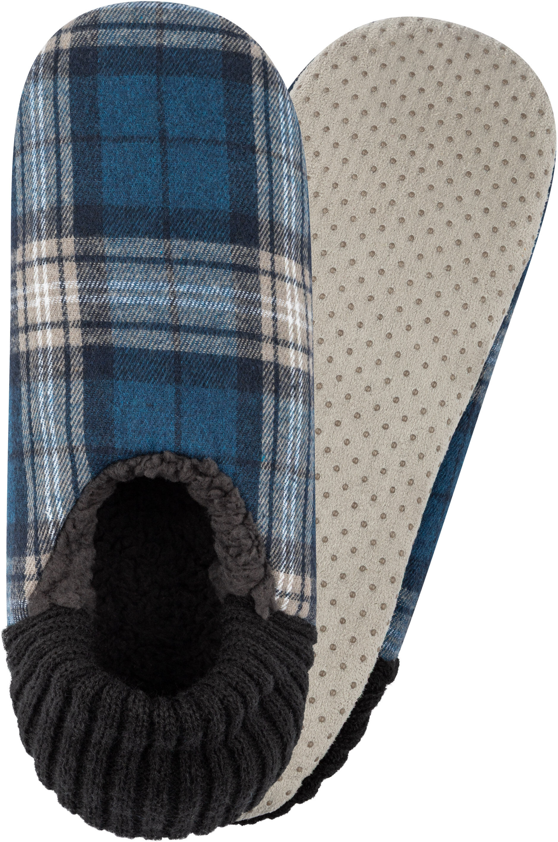 Socken CAMANO, Herren, Gr. 41-42, Sockengrösse, schwarz saphire, Obermaterial: 100% Polyacryl, Socken Socken, mit ABS-Sohlenaufdruck, kariert schwarz saphire 41-42, Sockengrösse