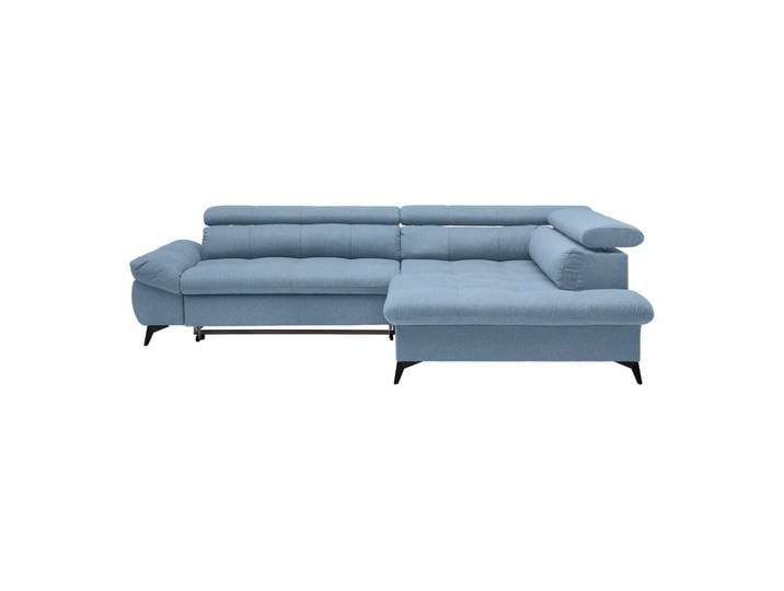 Ecksofa ALBERTO Chenille Hellblau