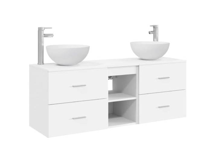 KTHLBRH Badezimmer-Schrank-Set, 3-teilig, weiß, 49,5 x 41 x 64,5 cm Platzsparendes Wanddesign, Schubladen und Einlegeboden, personalisierbare Eitelkeit, Holz, nur für den Innenbereich