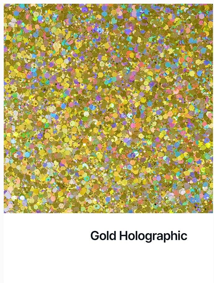 Hemway Mixed Epoxy Resin Glitter 100g / 3.5oz   Gold Holographic Mix   Polyurethane - Gold Holographic Mix - 100g