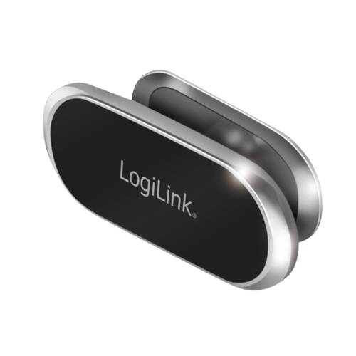 LogiLink Magnetischer Smartphone-Halter, 360° drehbar, bis 800 g, Aluminium, schwarz/silber