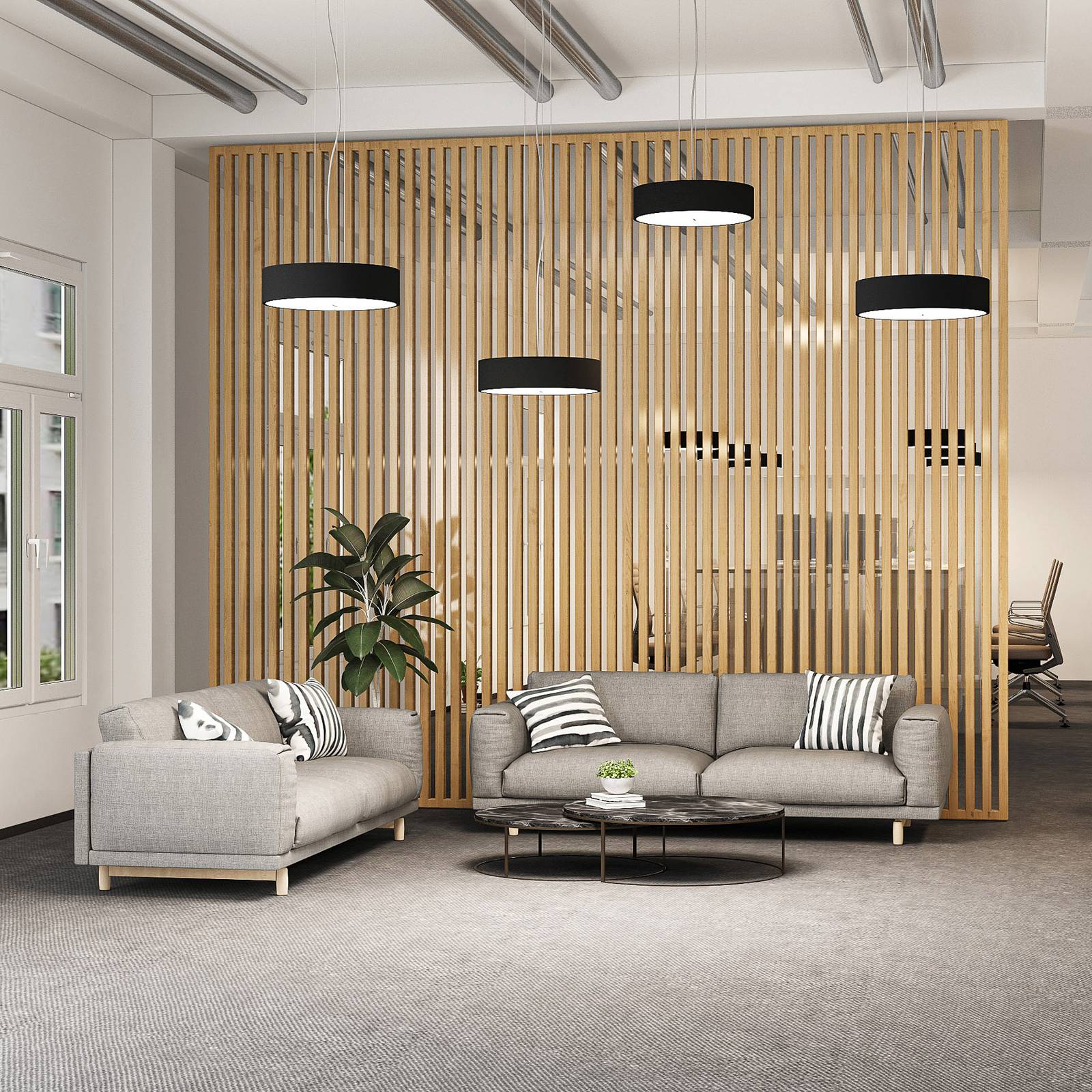 Hängelampe Noabelle Arcchio, dimmbar, schwarz, für Küche, Metall, Modern
