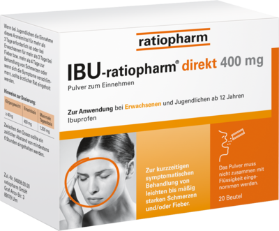 ratiopharm GmbH IBU-RATIOPHARM direkt 400 mg Pulver zum Einnehmen 20 St 11722423