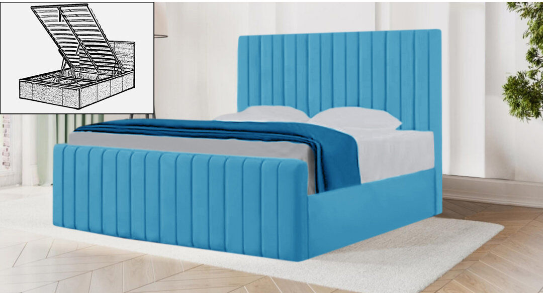 Brayden Studio Sophia Storage Bed Teal Double (4'6)
