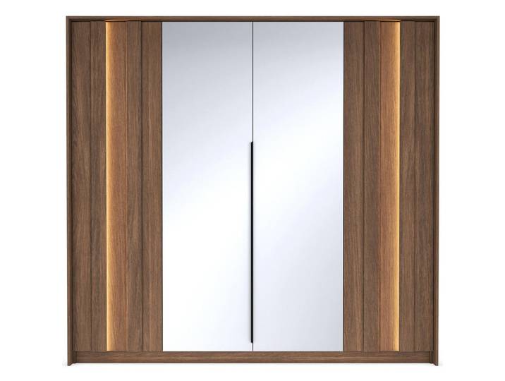 Selsey Kleiderschrank Amaro 223 cm, Eichefarben, 12 Fächer, Rechteckig, 223.2x210x59.6 cm, Schlafzimmer, Kleiderschränke, Drehtürenschränke
