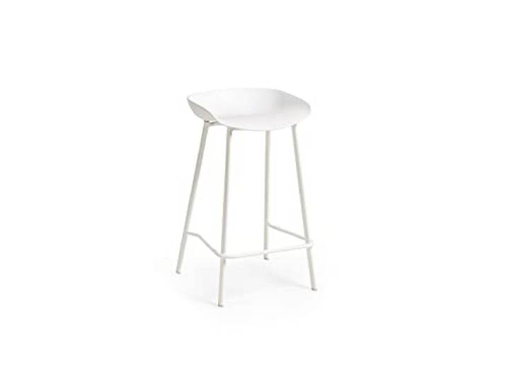 Julian Bowen Barhocker, Weiß, 2 Stück Barhocker für Küche oder Hausbar, gebogene Sitze, kompaktes Design ohne Armlehnen