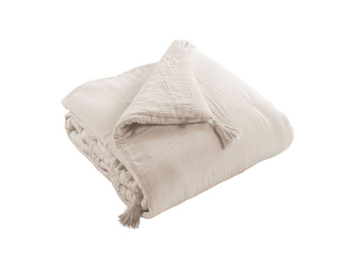 Edredon gaze de coton uni 150x150 cm