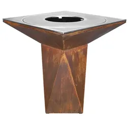 OutInFire Gartenfeuerstelle, Grill mit Grill und Wok-Loch aus Stahl - G1 Corten