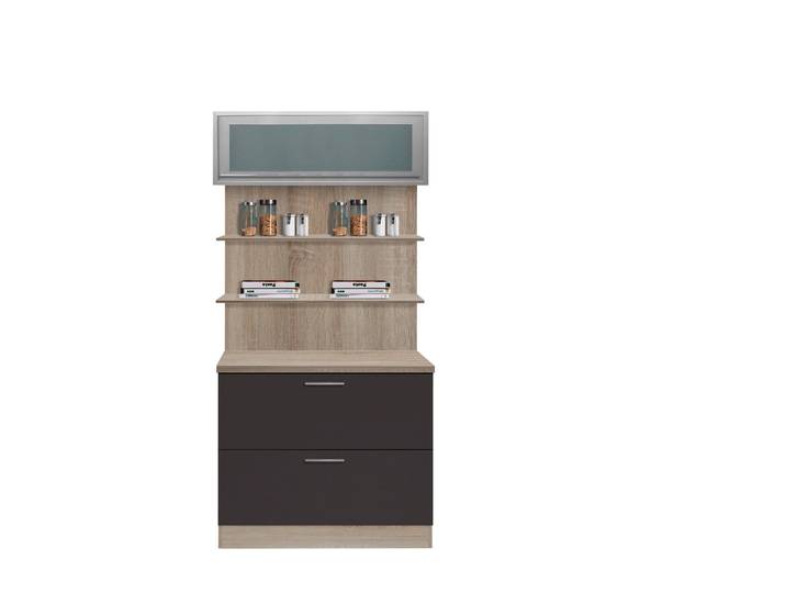 Küchenbuffet OPTIFIT Kalmar , grau (anthrazit), B:100cm H:207cm T:60cm, Schränke, Küchenbuffet, Breite 100 cm