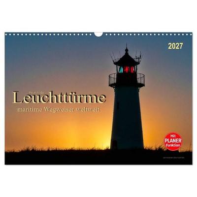 Leuchttürme - maritime Wegweiser weltweit (Wandkalender 2027 DIN A3 quer), CALVENDO Monatskalender