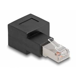 Delock RJ45 Netzwerk Adapter Kabel [1x RJ45-Stecker - 1x RJ45-Buchse] 0 mm Schwarz 87864