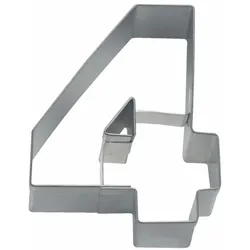 Städter Ausstecher Zahl 4, Ausstechform, Plätzchenform, Keks, Plätzchen, Edelstahl, 6.5 cm, 113244