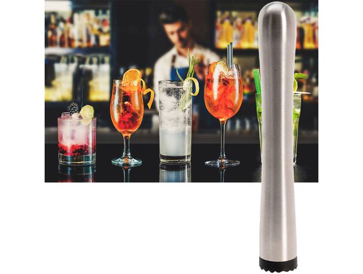 Cocktail-Stampfer, Edelstahl, Stössel für Cocktails, Ø 2,5 x H 17 cm