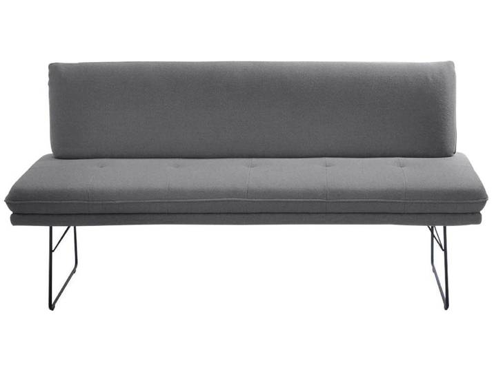 Polsterbank, Flachgewebe, Grau, 172×65 cm, Spitzkissenoptik, Hoher Sitzkomfort, K+W