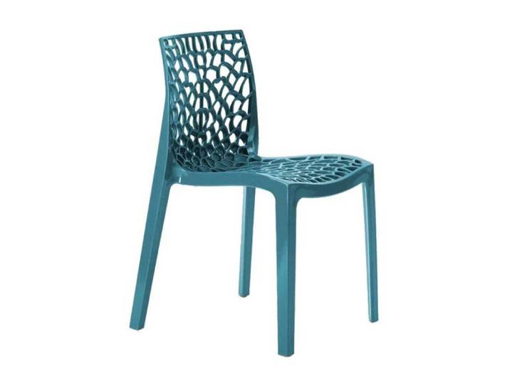 Chaise Polypropylène Design Nid d'Abeille de Jardin Bistrot Gruvyer Grand Soleil - Turquoise