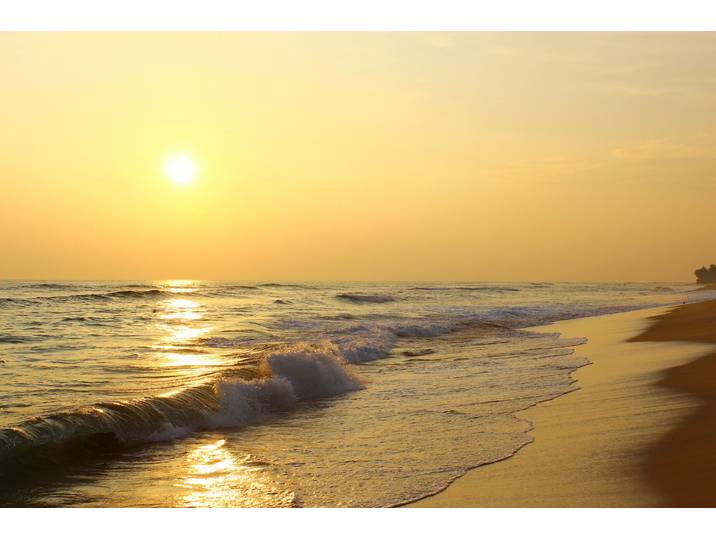 Fototapete PAPERMOON Sunset Beach Sri Lanka , bunt, B:3,5m L:2,6m, Vlies, Tapeten, Fototapete