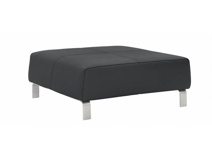 Hocker CALIA ITALIA Simon , schwarz, B:97cm H:40cm T:97cm, Leder SORRENTO, pigmentiertes Glattleder;Leder BULL, pigmentiertes Dickleder, Hocker, Hocker