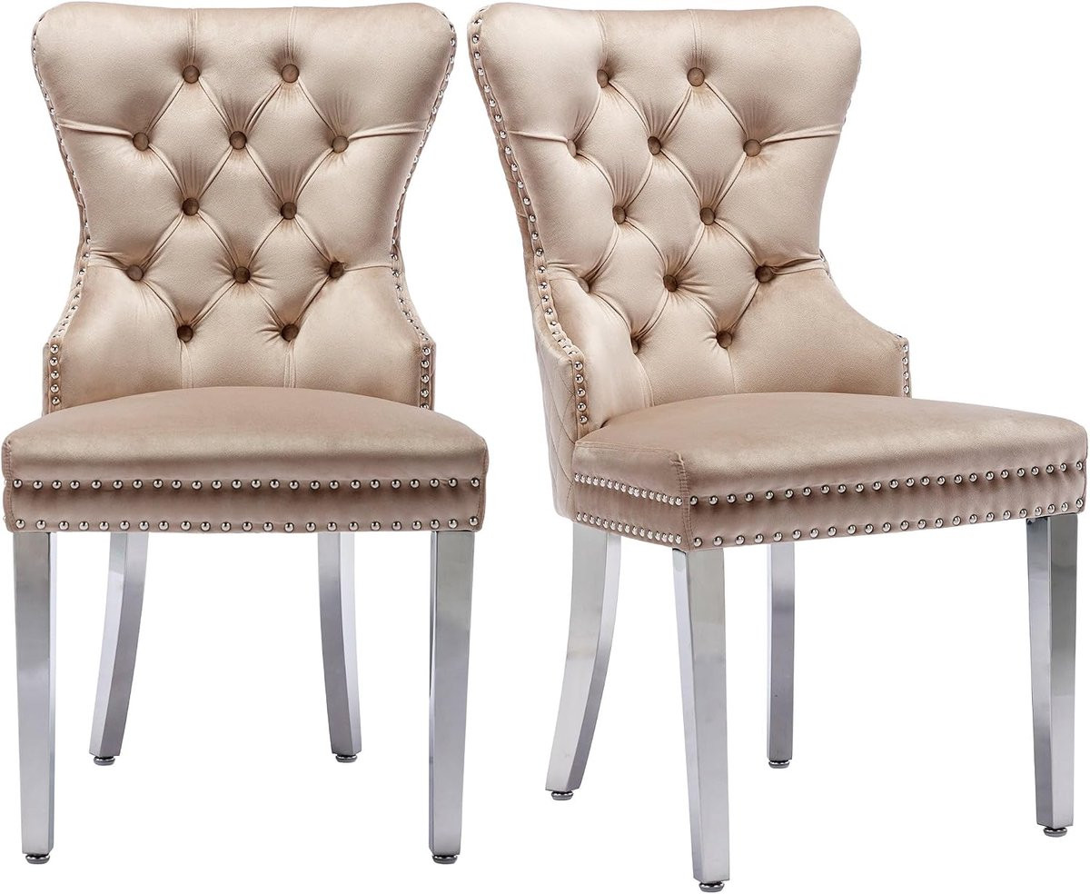 Eetkamerstoel Beige met Deurklopper