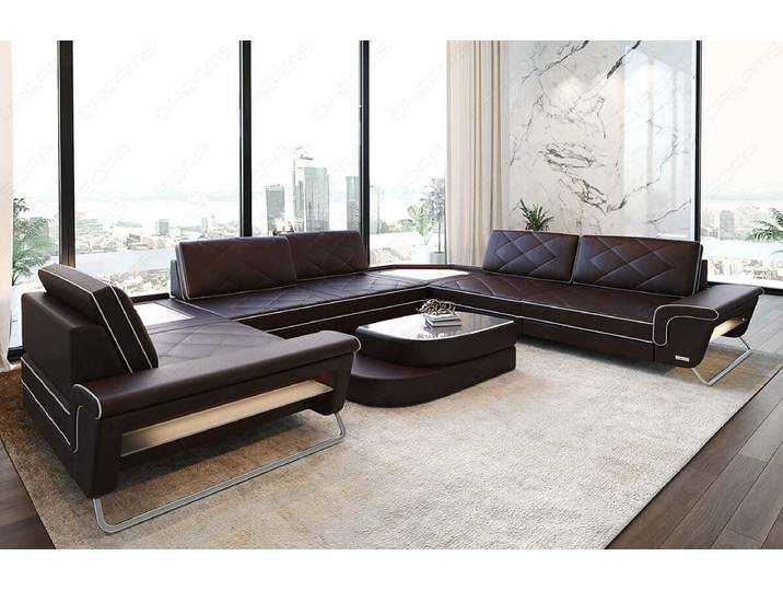 Leder Couch Sepino U-Form