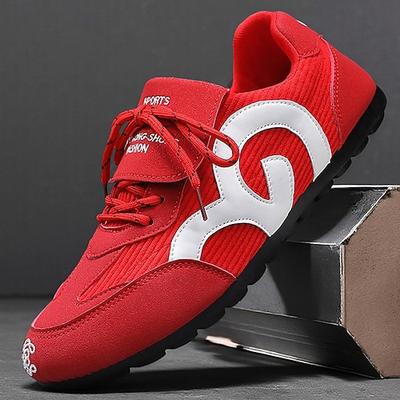 rot-weiße Sport-Sneaker für Herren – stylische Laufschuhe mit atmungsaktivem Mesh für Freizeit, Fitnessstudio und Outdoor-Abenteuer