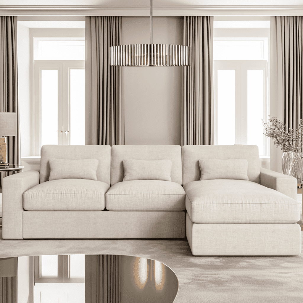 Tribeca Ash Greige Medium Right Hand Facing Chaise End Sofa