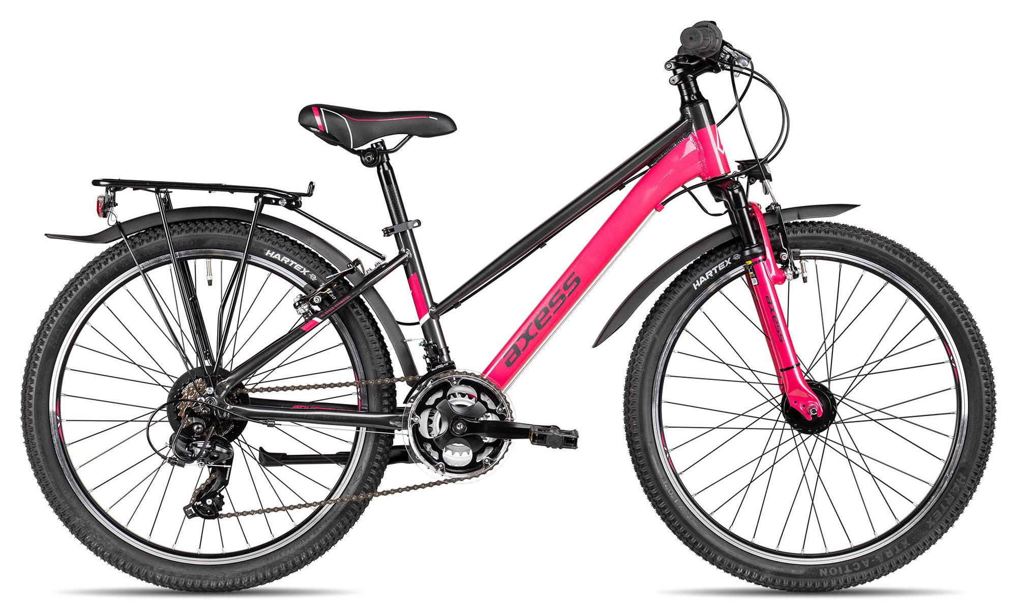 Axess Adventure 18 24 Trapez sportliches Kinderfahrrad für Kinder ab 8 Jahren 24 Zoll Rosa 34 cm