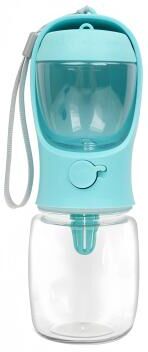 Uplift Picks Portable Dog Water Bottle With Food Container Travel Pet Feeder blue 350 Ml