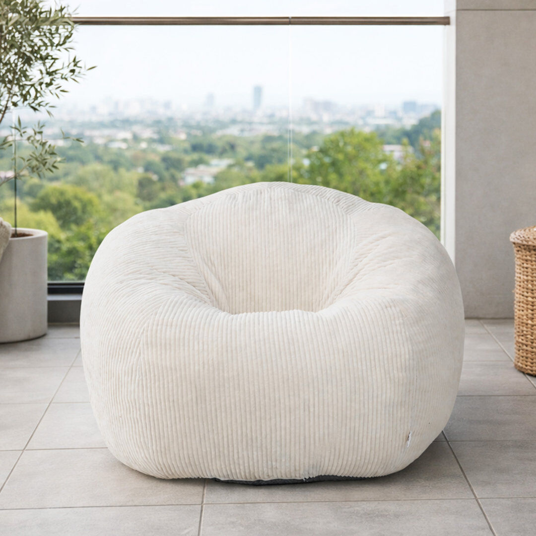 Canora Grey Beanbag Sofa, Round Beige Small