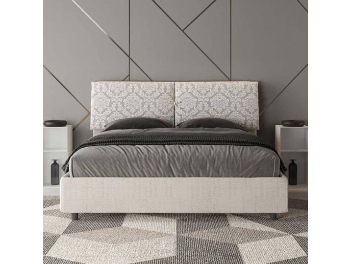 Lit double Mados - Giada 1 Agata 1 - Blanc - Avec tiroirs - 160x210 cm