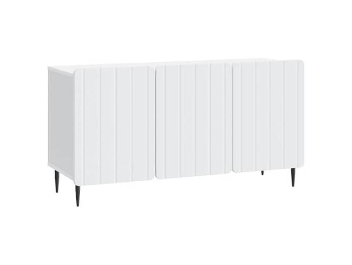 Roanoer TV-Schrank Lowboard Weiß 99 x 34,5 x 52 cm Holzwerkstoff Moderner TV-Schrank mit 3 Schwenktüren und Stahlsockel. Bietet reichlich Stauraum für Ihr Wohnzimmer und Mediazubehör.